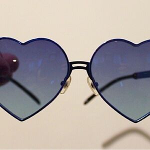 Wildfox Heart-Shaped Sunglasses in Blue